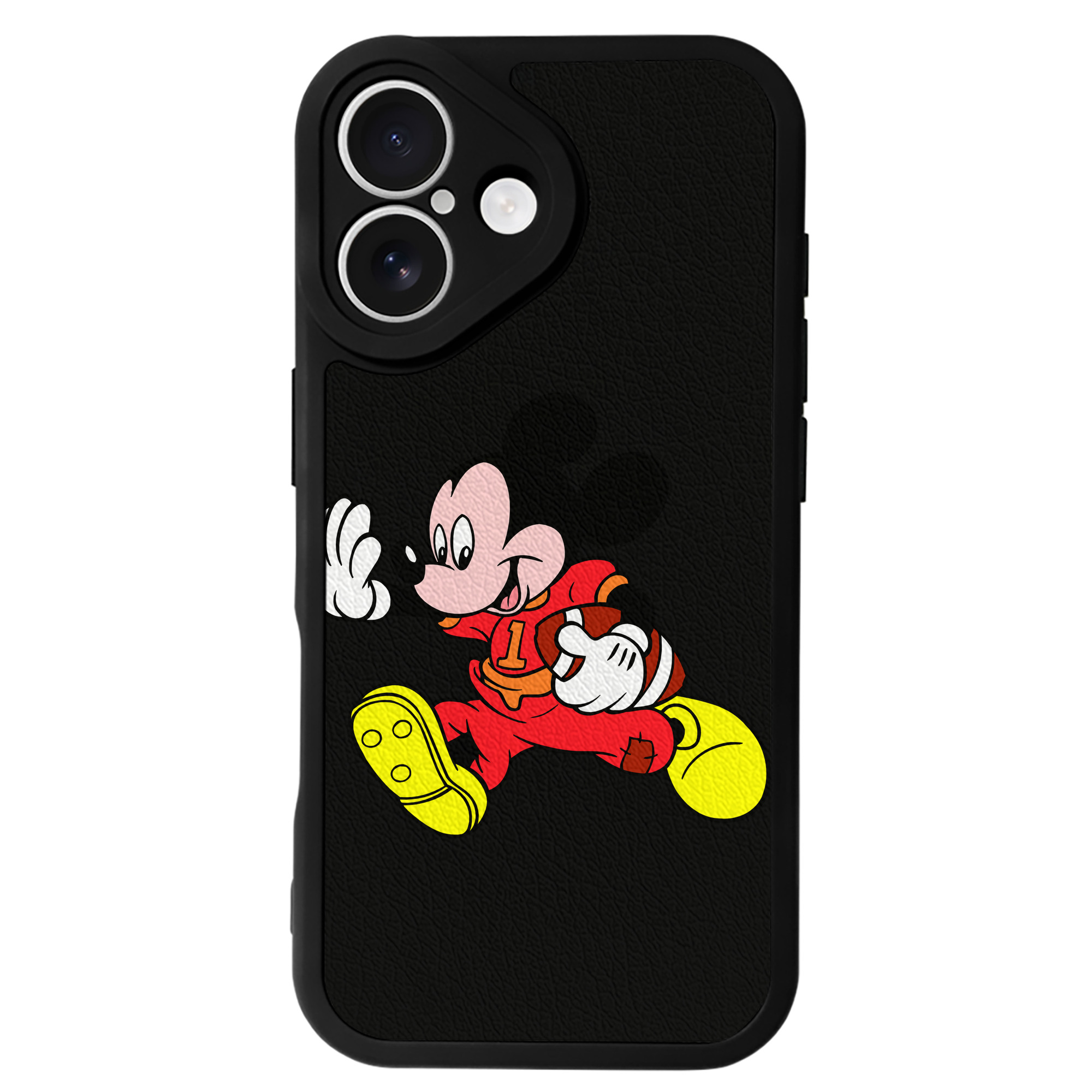 （画像用） ミッキーマウス Mickey Mouse 【iPhone 16シリーズ対応】シリコンスマホケース（レザー調） 材質：シリコン